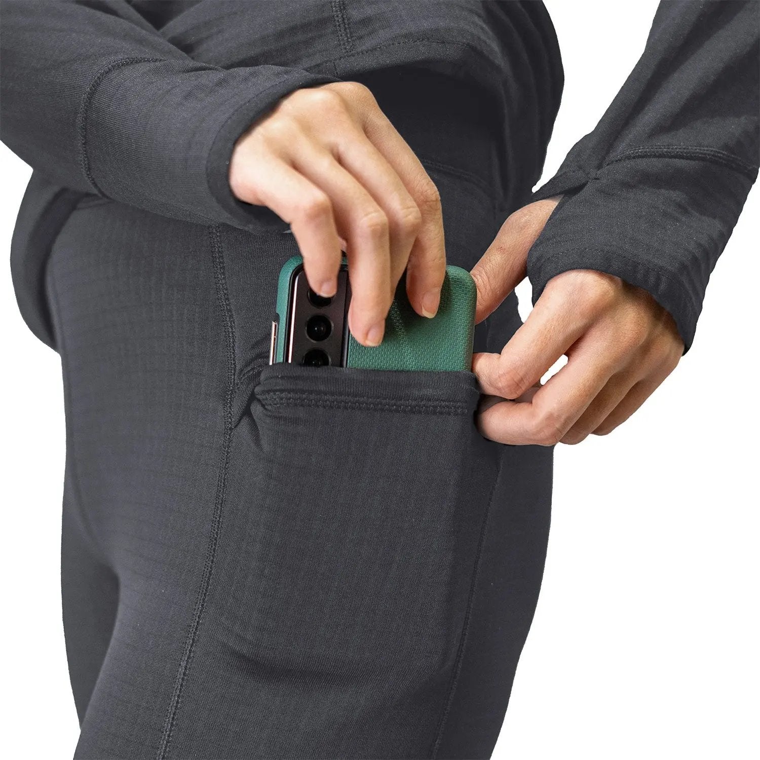 女生 Active Base 搖粒絨緊身褲 - MTN Goat Ultralight